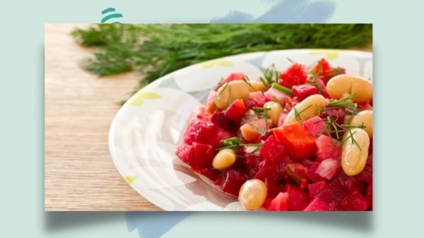 beet and white bean salad